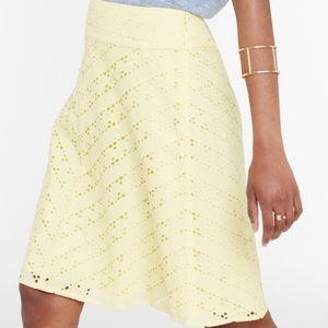 Ann Taylor Yellow Eyelet Skirt